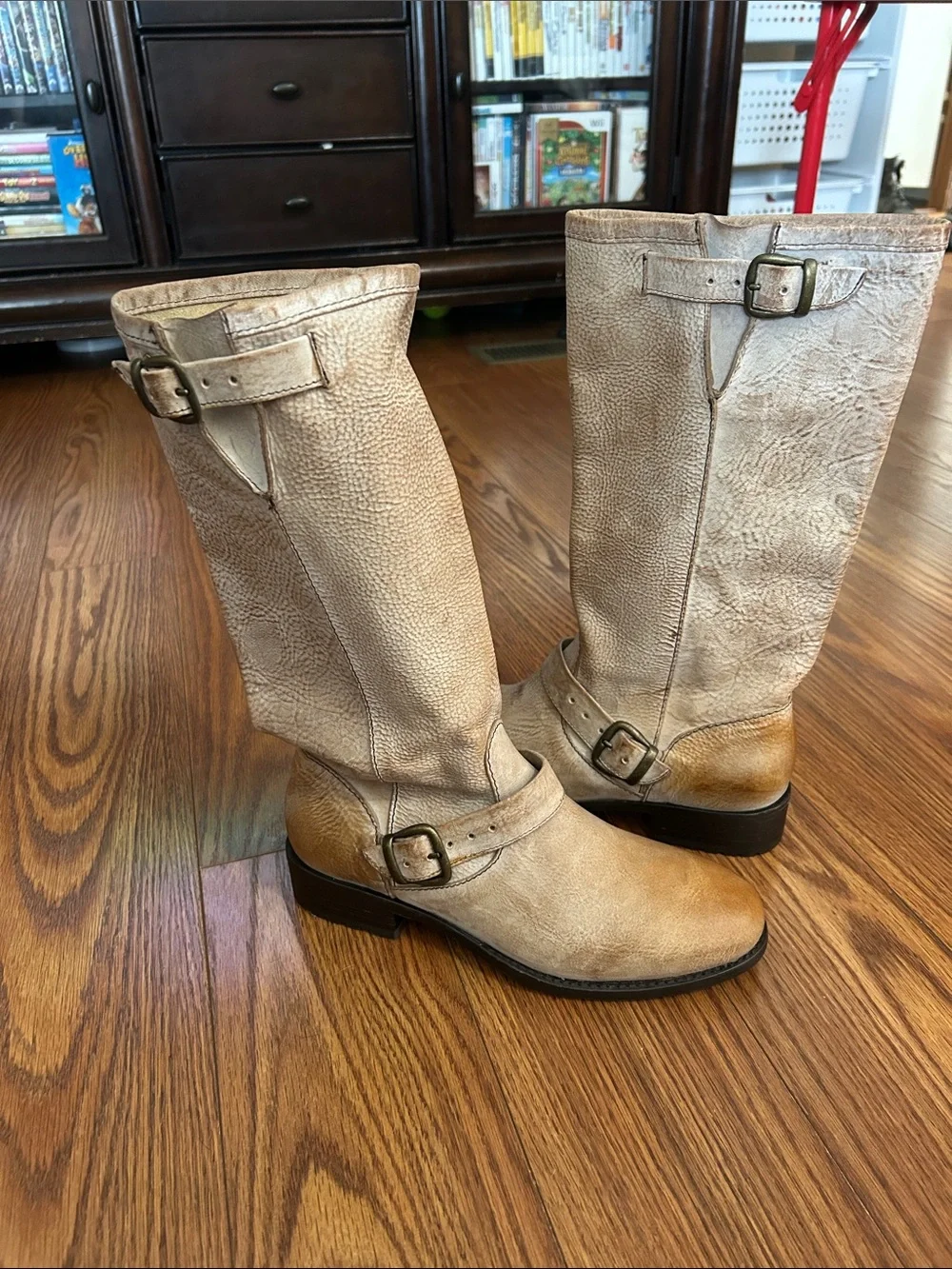 NWOT Ariat Barbury Western Riding Boots Womens 7B Brown Leather Knee High Buckle